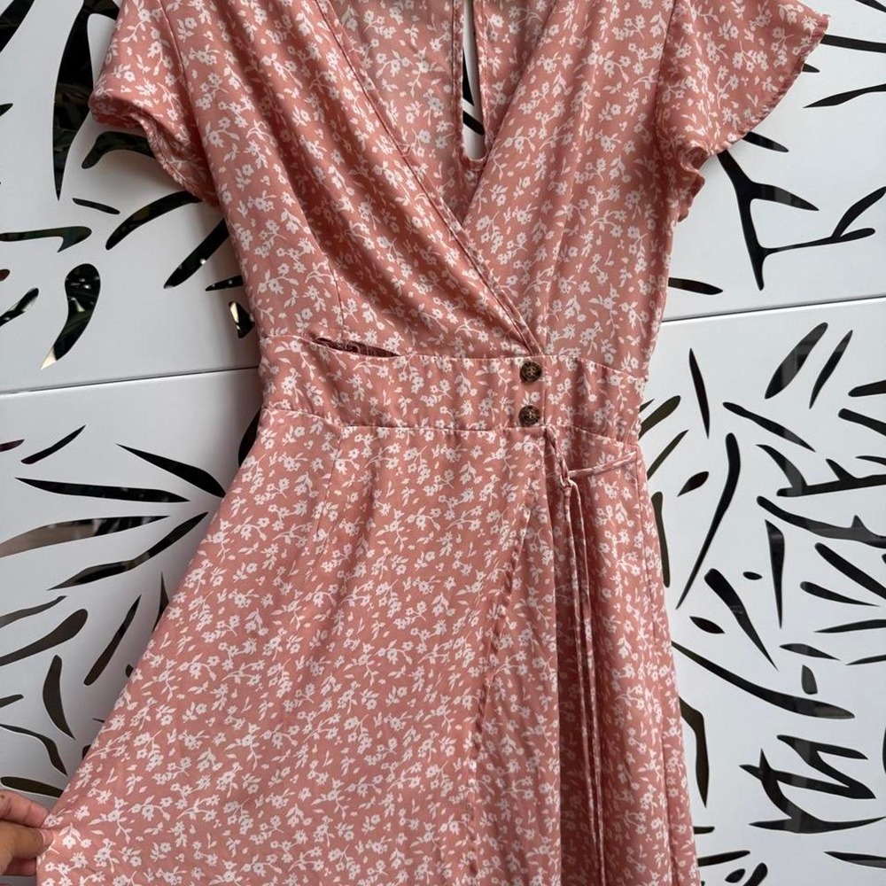 Sienna Sky pink floral midi dress with white floral print